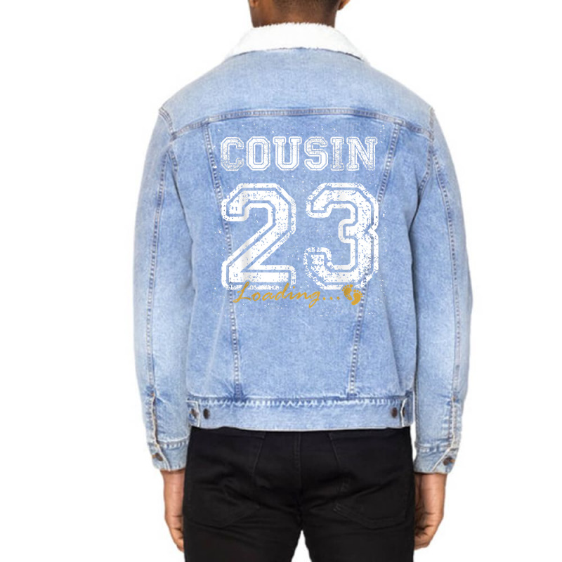 Vintage Cousin Est 2023 Loading Funny New Cousin T Shirt Unisex Sherpa-lined Denim Jacket | Artistshot