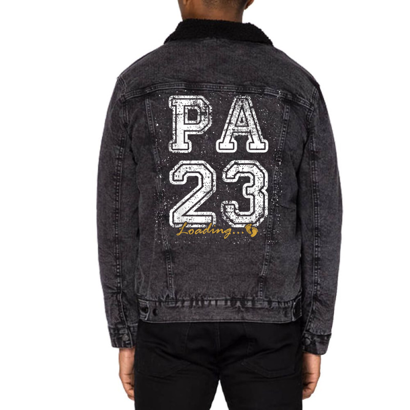 Vintage Pa Est 2023 Loading Funny New Pa T Shirt Unisex Sherpa-lined Denim Jacket | Artistshot