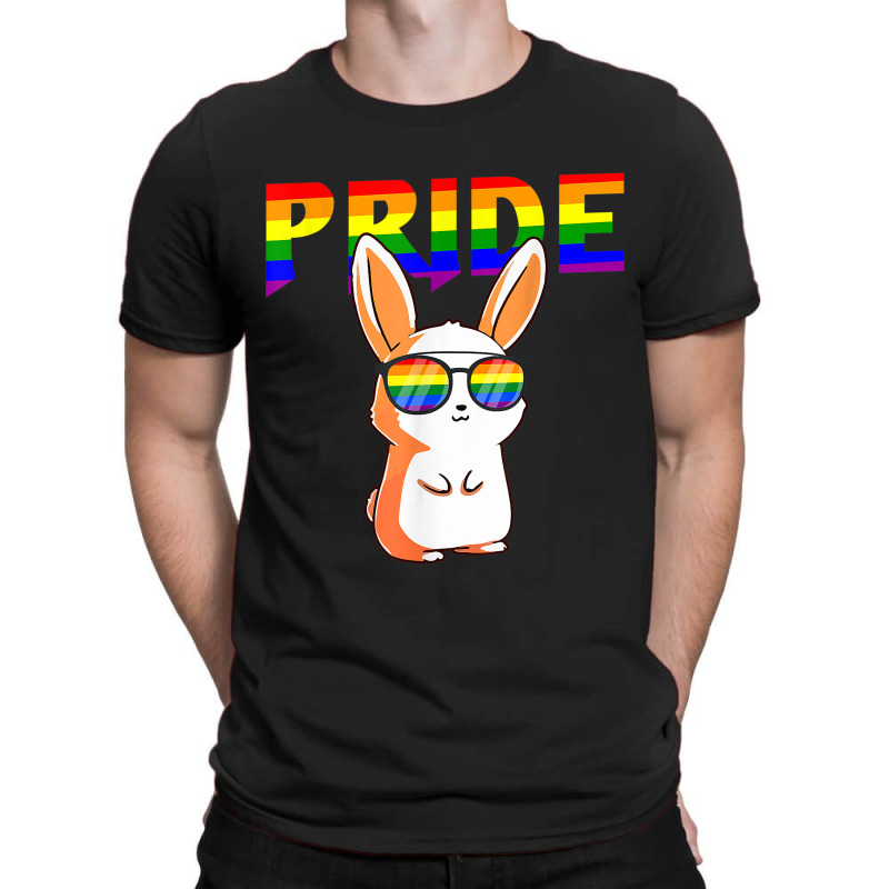 Rabbit Rainbow Flag Sunglasses Gay Pride Lgbt  Gifts T-shirt | Artistshot