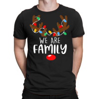 We Are Family Christmas Reaindeer Xmas Lights Happy Holiday T Shirt T-shirt | Artistshot