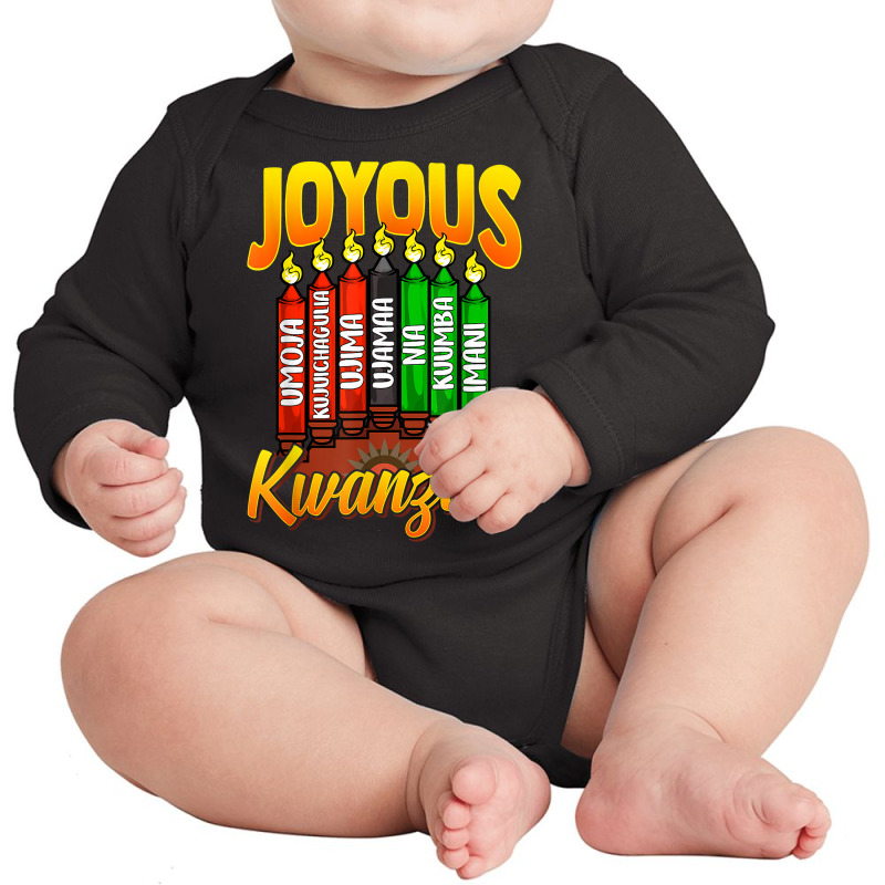 Joyous Kwanzaa Kinara Candles Ombre 7 Principles T Shirt Long Sleeve Baby Bodysuit by kadejahdomenick | Artistshot