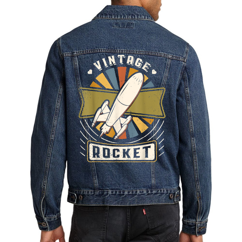 Rocket Vintage Classic Retro Love T Shirt Men Denim Jacket | Artistshot