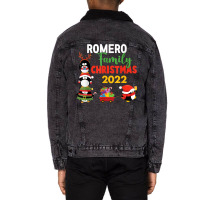 Romero Family Name Gift   Romero Family Christmas T Shirt Unisex Sherpa-lined Denim Jacket | Artistshot