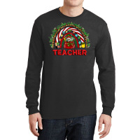 Western Christmas Teacher Funny Xmas Teacher Rainbow T Shirt Long Sleeve Shirts | Artistshot