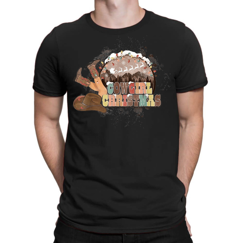 Western Cowboy Boots Cowgirl Merry Christmas T Shirt T-shirt | Artistshot