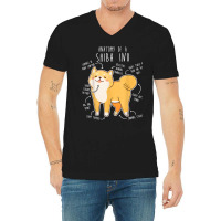 Shiba Inu Dog Anatomy, Funny Pet Red Shibe Mom Cute Doge Dad T Shirt V-neck Tee | Artistshot