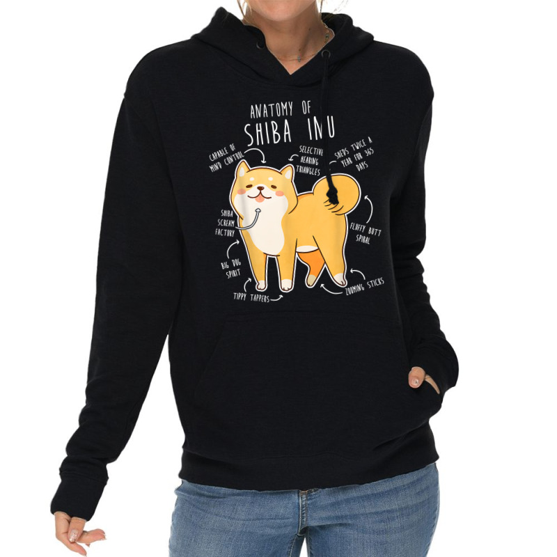 Shiba Inu Dog Anatomy, Funny Pet Red Shibe Mom Cute Doge Dad T Shirt Lightweight Hoodie | Artistshot