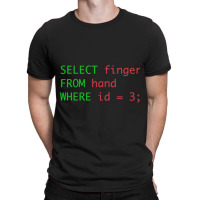 Sql Query Humor Select Finger From Hand Where Id = 3 T-shirt | Artistshot