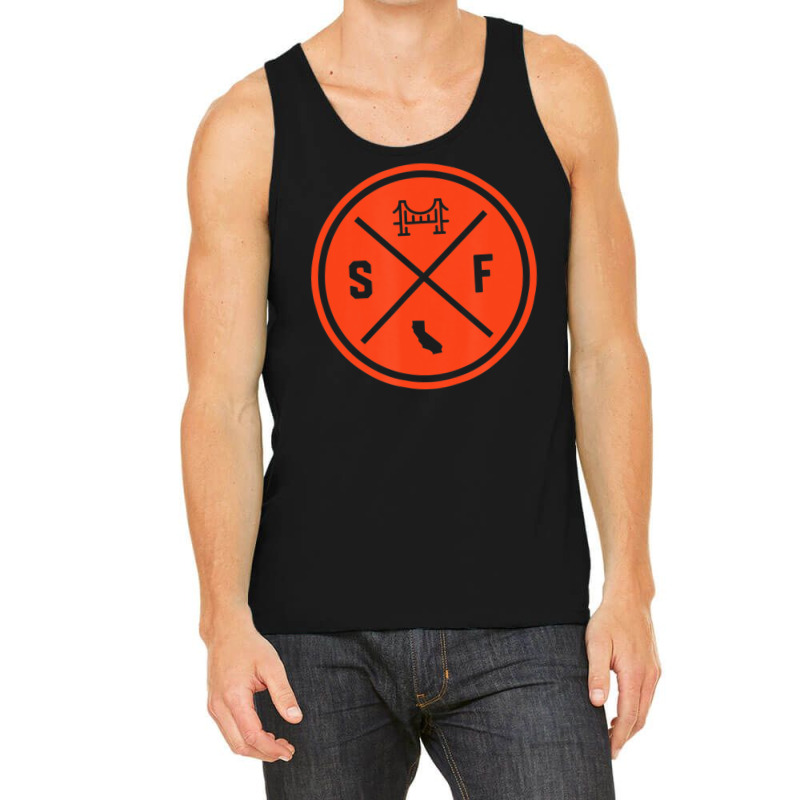 Classic San Francisco Sf Circle Patch Orange Tank Top | Artistshot