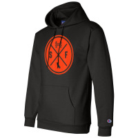 Classic San Francisco Sf Circle Patch Orange Champion Hoodie | Artistshot