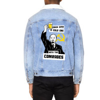 Crack Open A Cold One With The Comrades Unisex Sherpa-lined Denim Jacket | Artistshot