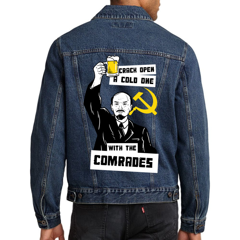 Crack Open A Cold One With The Comrades Men Denim Jacket | Artistshot