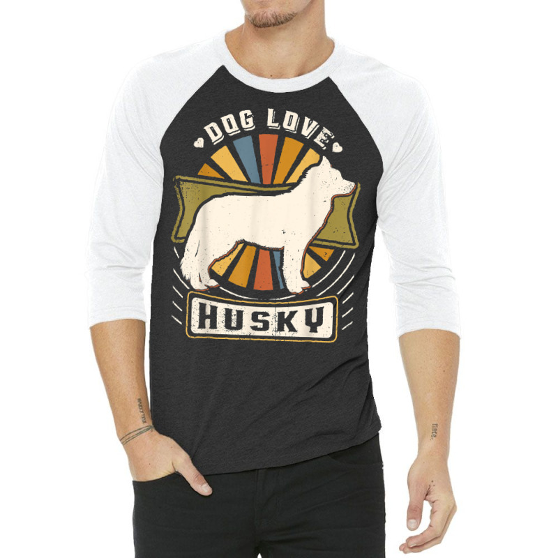 Siberian Husky Vintage Classic Retro Dog Lover T Shirt 3/4 Sleeve Shirt | Artistshot