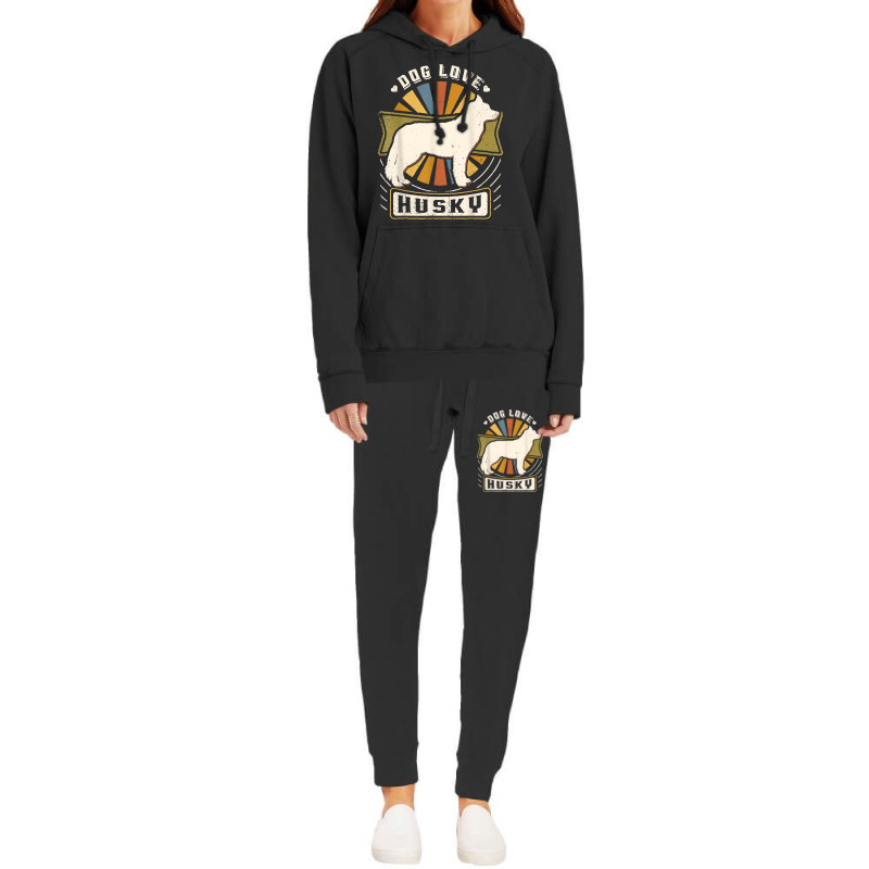 Siberian Husky Vintage Classic Retro Dog Lover T Shirt Hoodie & Jogger Set | Artistshot