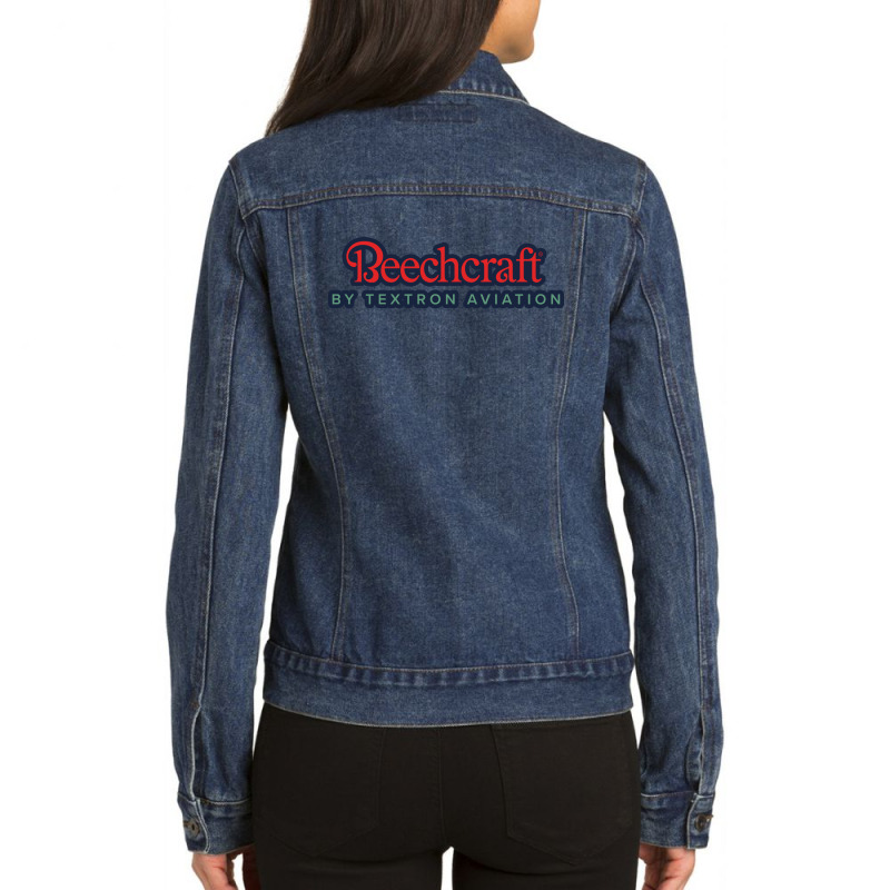 Beechcraft Aircraft Aviation Ladies Denim Jacket by rooker188 | Artistshot