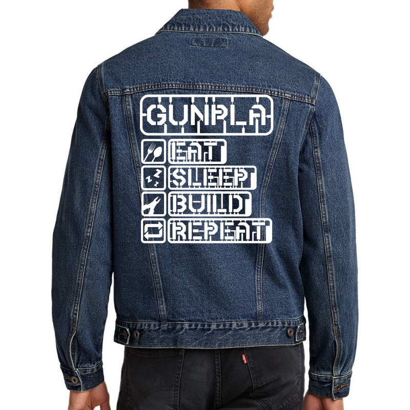 Gunpla Daily Doze White Design Men Denim Jacket | Artistshot