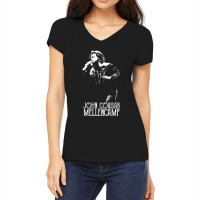 John Cougar The White Stencil Essential Women's V-neck T-shirt | Artistshot