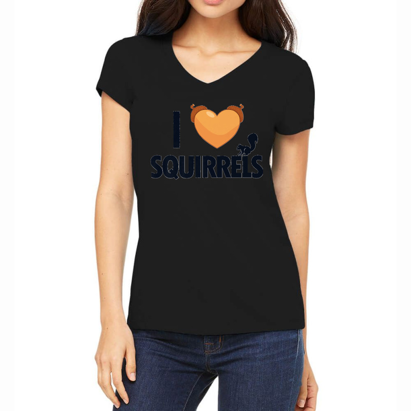 I Love Squirrels Eastern Gray Japanese Fox Squirrel Premium Women's V-neck T-shirt | Artistshot