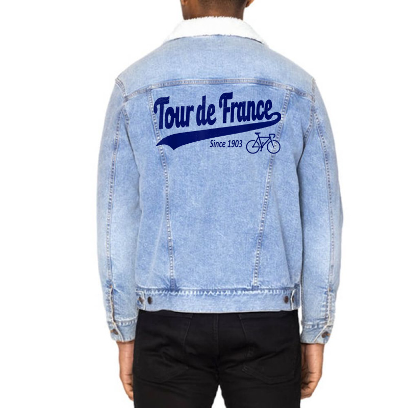 Tour Funny Cycling Tour France Cycling Fan Unisex Sherpa-lined Denim Jacket | Artistshot