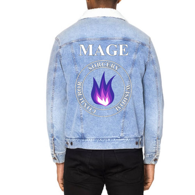 Mage Fantasy Rpg Class Arcane Magic Unisex Sherpa-Lined Denim Jacket by Mcrae Murry | Artistshot