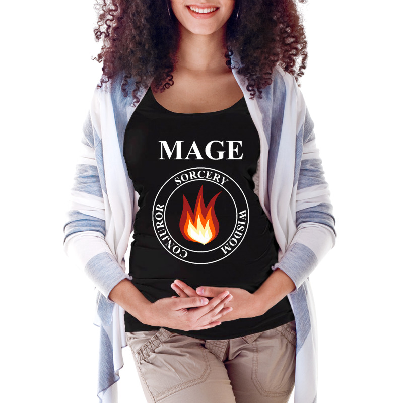 Mage Fantasy Rpg Class Fire Magic T-shirt Maternity Scoop Neck T-shirt by Mcrae Murry | Artistshot