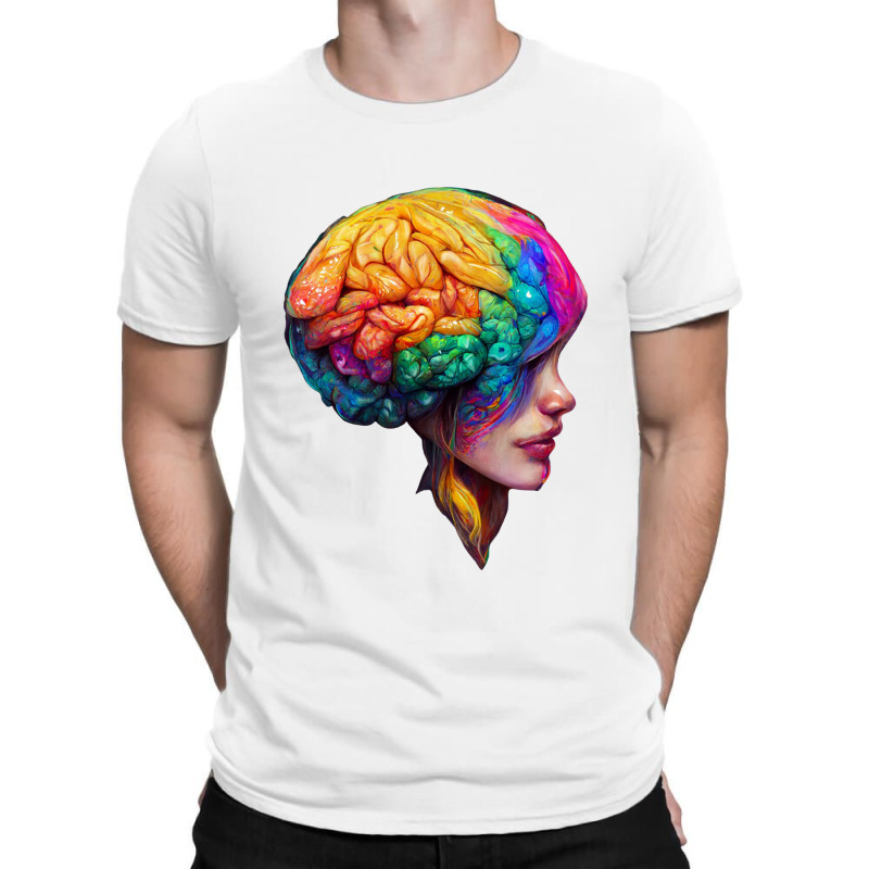 Human With Colourfull Brain T-shirt | Artistshot