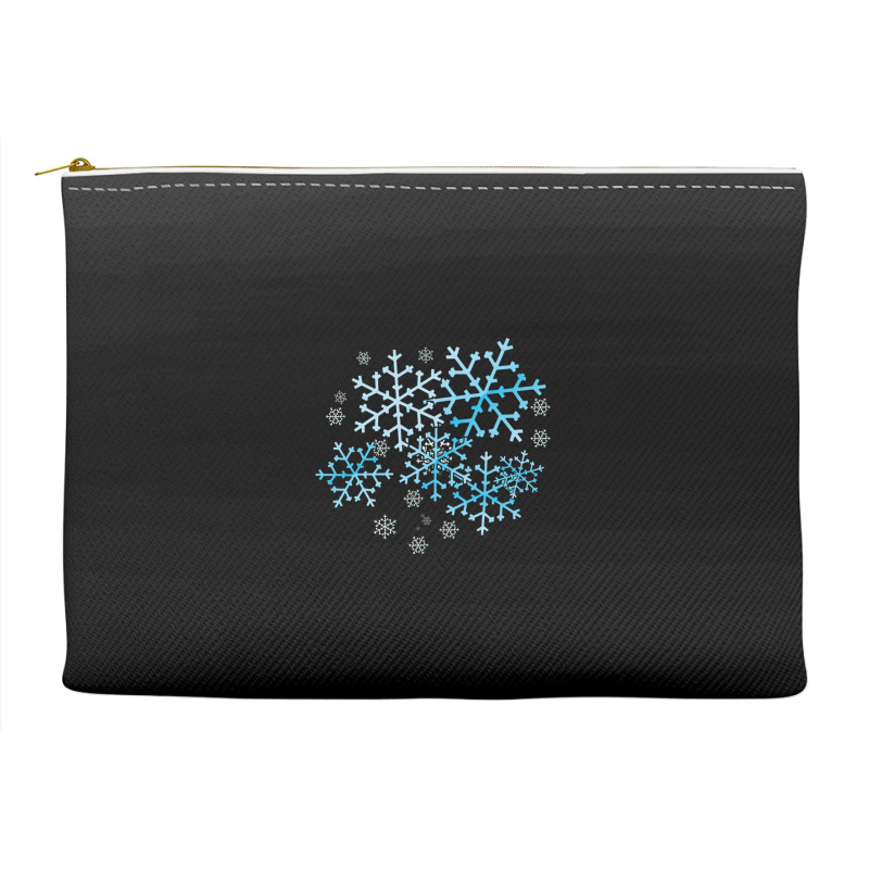 Blue Snowflakes Accessory Pouches | Artistshot