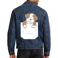 English Bulldog Gift T  Shirt Cute Funny English Bulldog Puppy Pocket Men Denim Jacket | Artistshot