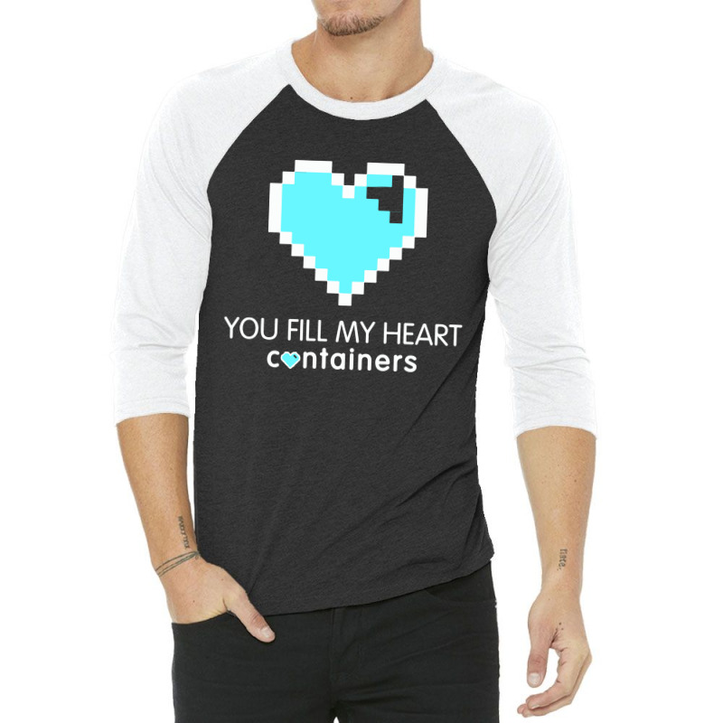 Video Game Geek Pixel Heart 3/4 Sleeve Shirt | Artistshot