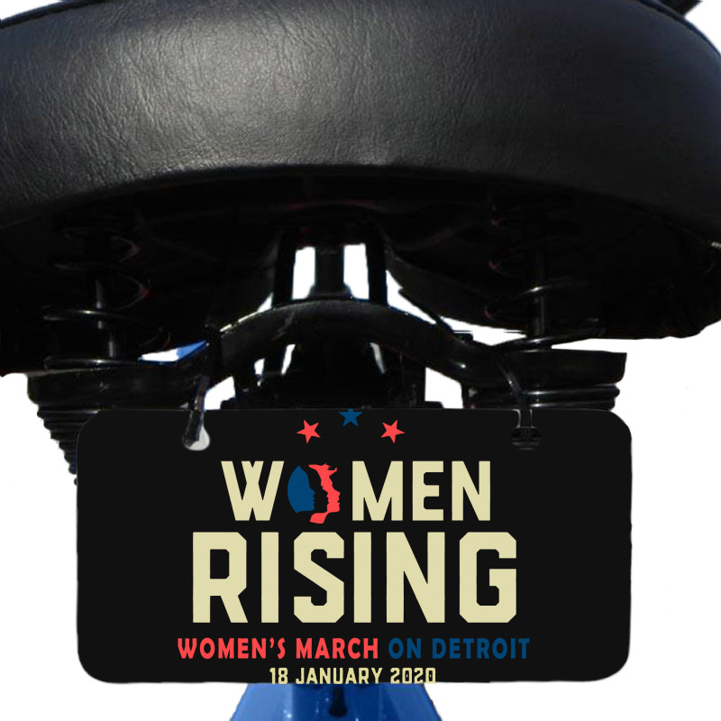 Women's Rising   Women's March On Detroit Bicycle License Plate | Artistshot