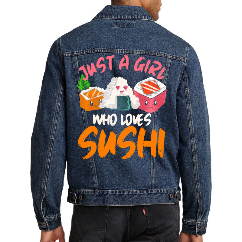 Ramen T  Shirt Just A Girl Who Loves Ramen Men Denim Jacket | Artistshot