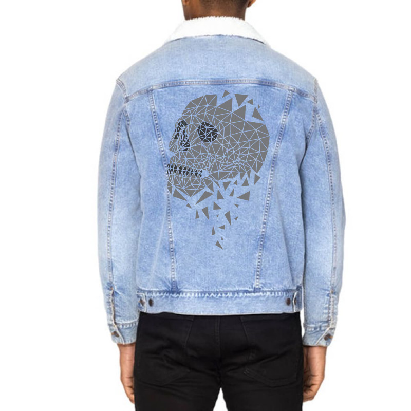 Skull Triangle Unisex Sherpa-Lined Denim Jacket by Quilimo | Artistshot