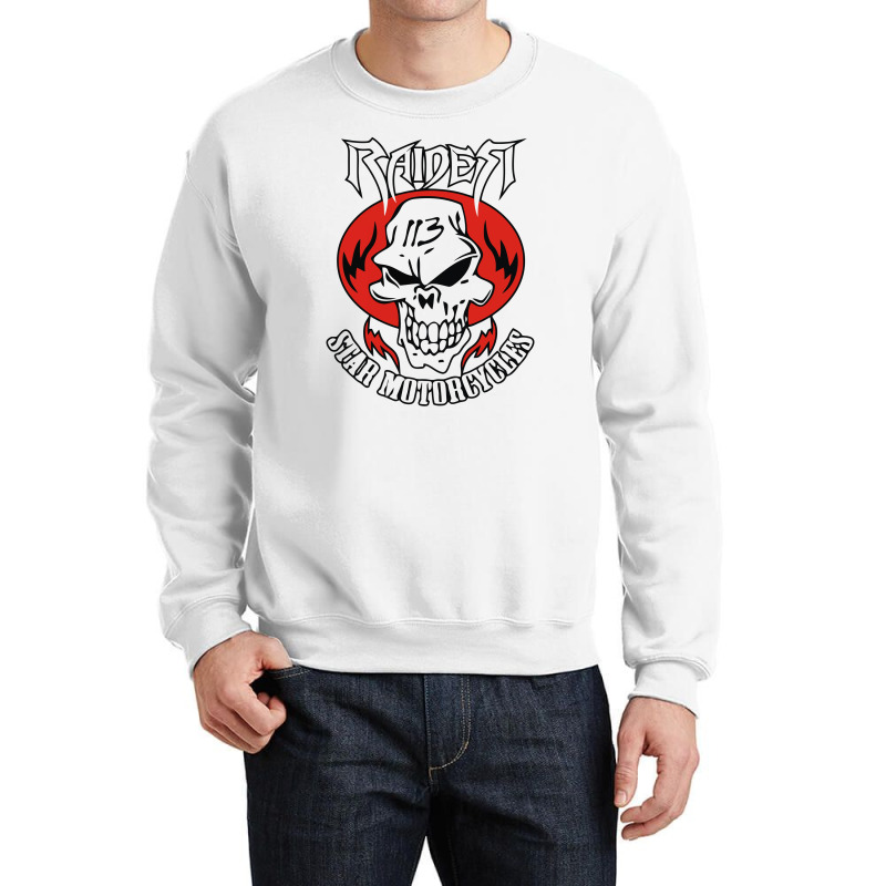 Raider Star Funny Biker Skull Crewneck Sweatshirt | Artistshot