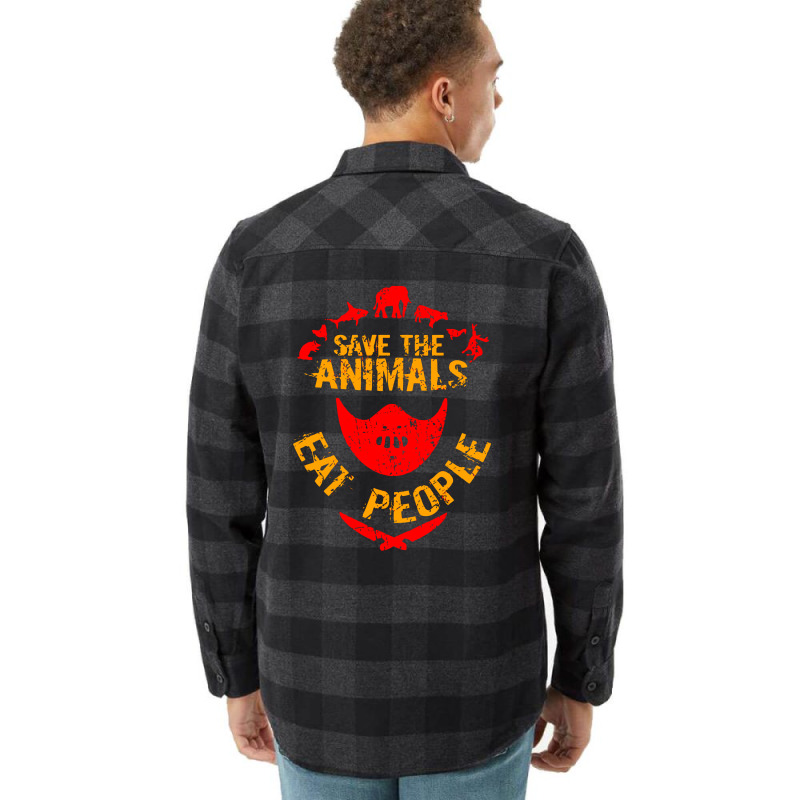 Save The Animals Eat People Flannel Shirt by marla_arts | Artistshot