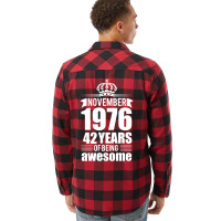 November 1976 42 Years Of Being Awesome Flannel Shirt | Artistshot