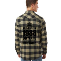 November 1988 30 Years Of Being Awesome Flannel Shirt | Artistshot