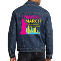 Women's March Los Angeles City, January 18 2020 Men Denim Jacket | Artistshot