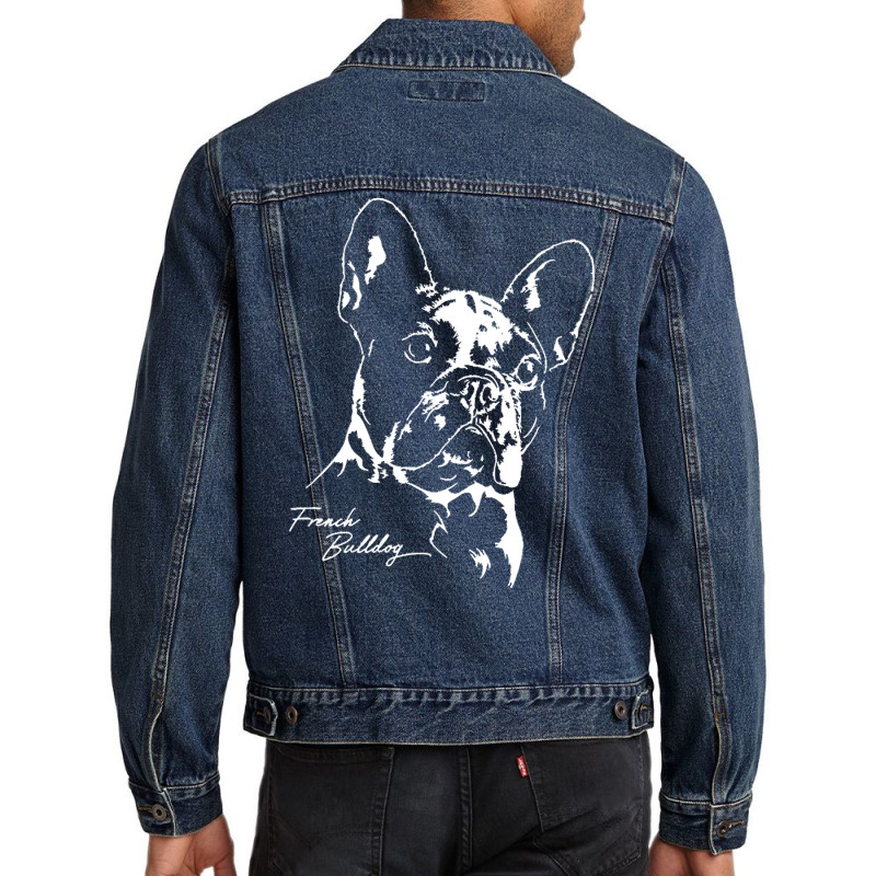 French Bulldog Gift T  Shirt French Bulldog Dog Frenchie Portrait T  S Men Denim Jacket by hiram84349 | Artistshot