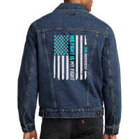 His Fight American Flag Congenital Men Denim Jacket | Artistshot