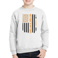 His Fight Is My Fight   Als Awareness American Flag Youth Sweatshirt | Artistshot