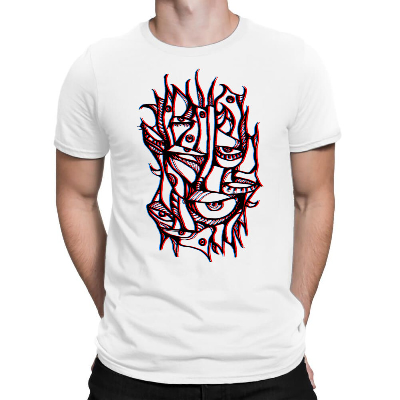 Abstract Lines Surreal Magic Eyes 3d Black T-Shirt by HISHIMUCHILDRESS | Artistshot