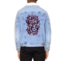 Abstract Lines Surreal Magic Eyes 3d Black Unisex Sherpa-lined Denim Jacket | Artistshot