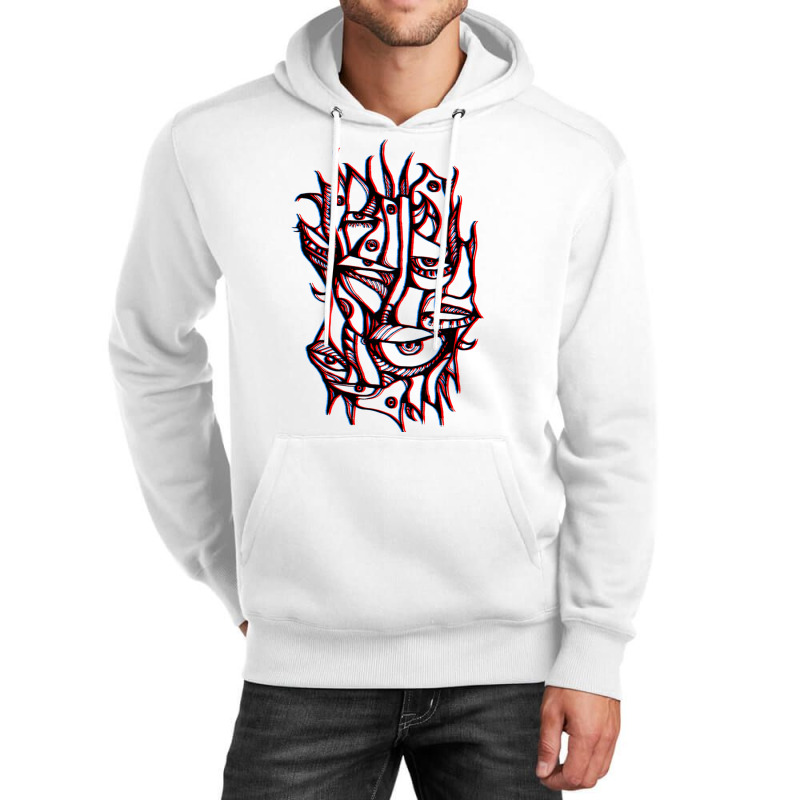 Abstract Lines Surreal Magic Eyes 3d Black Unisex Hoodie by HISHIMUCHILDRESS | Artistshot