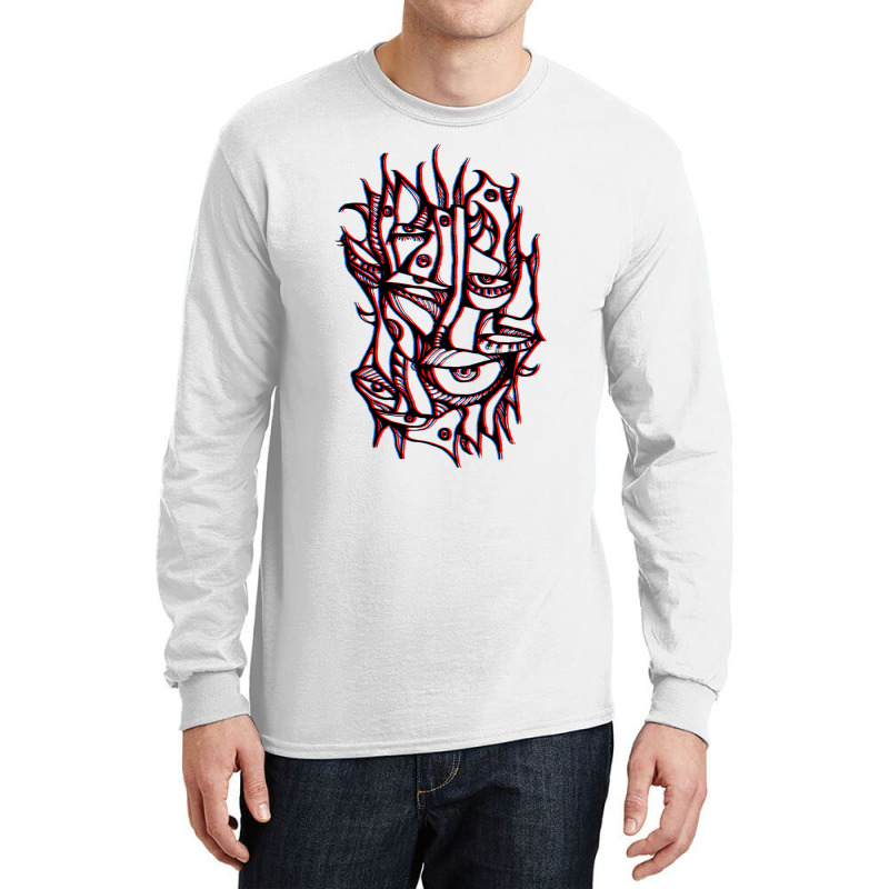 Abstract Lines Surreal Magic Eyes 3d Black Long Sleeve Shirts by HISHIMUCHILDRESS | Artistshot