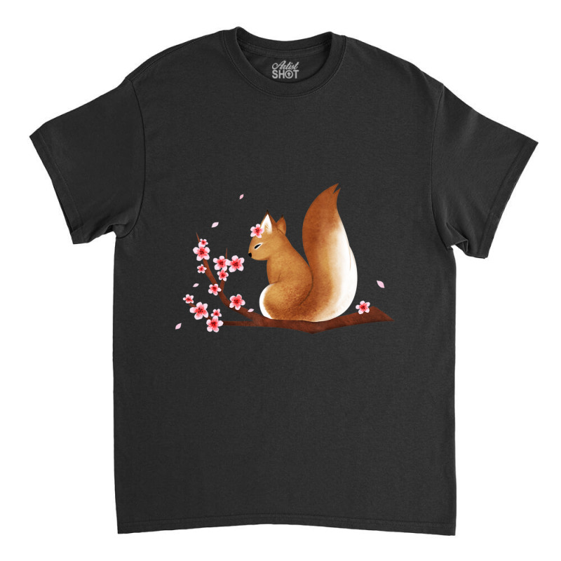 Vintage Squirrel Japanese Cherry Blossom Flower Classic T-shirt by degreesgunner | Artistshot