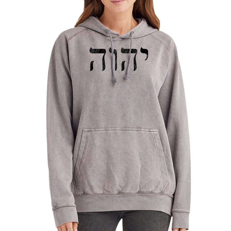 Yhwh In Hebrew Meaning Tetragrammaton God Yahweh Faith Based Vintage Hoodie | Artistshot