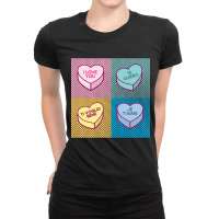 Pop Art Love In Any Language Candy Hearts Ladies Fitted T-shirt | Artistshot