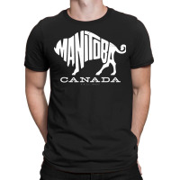 Vintage Manitoba Buffalo With Text White T-shirt | Artistshot