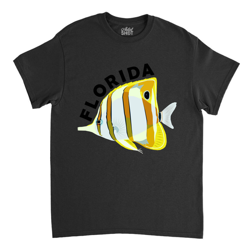 Florida Butterfly Fish, Tropical Coral Marine Animal Classic T-shirt | Artistshot