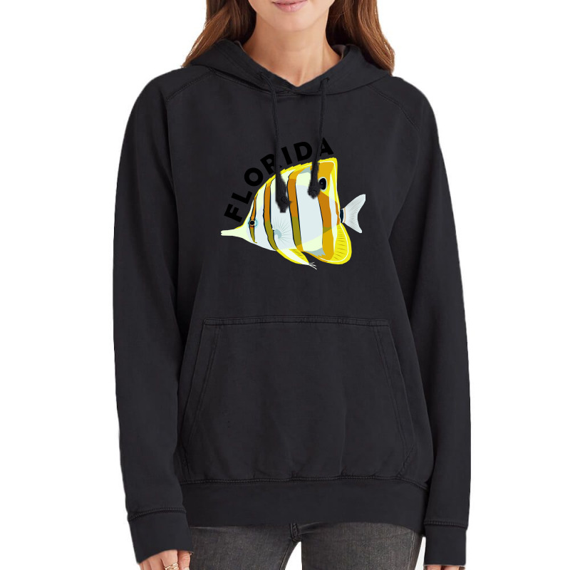 Florida Butterfly Fish, Tropical Coral Marine Animal Vintage Hoodie | Artistshot